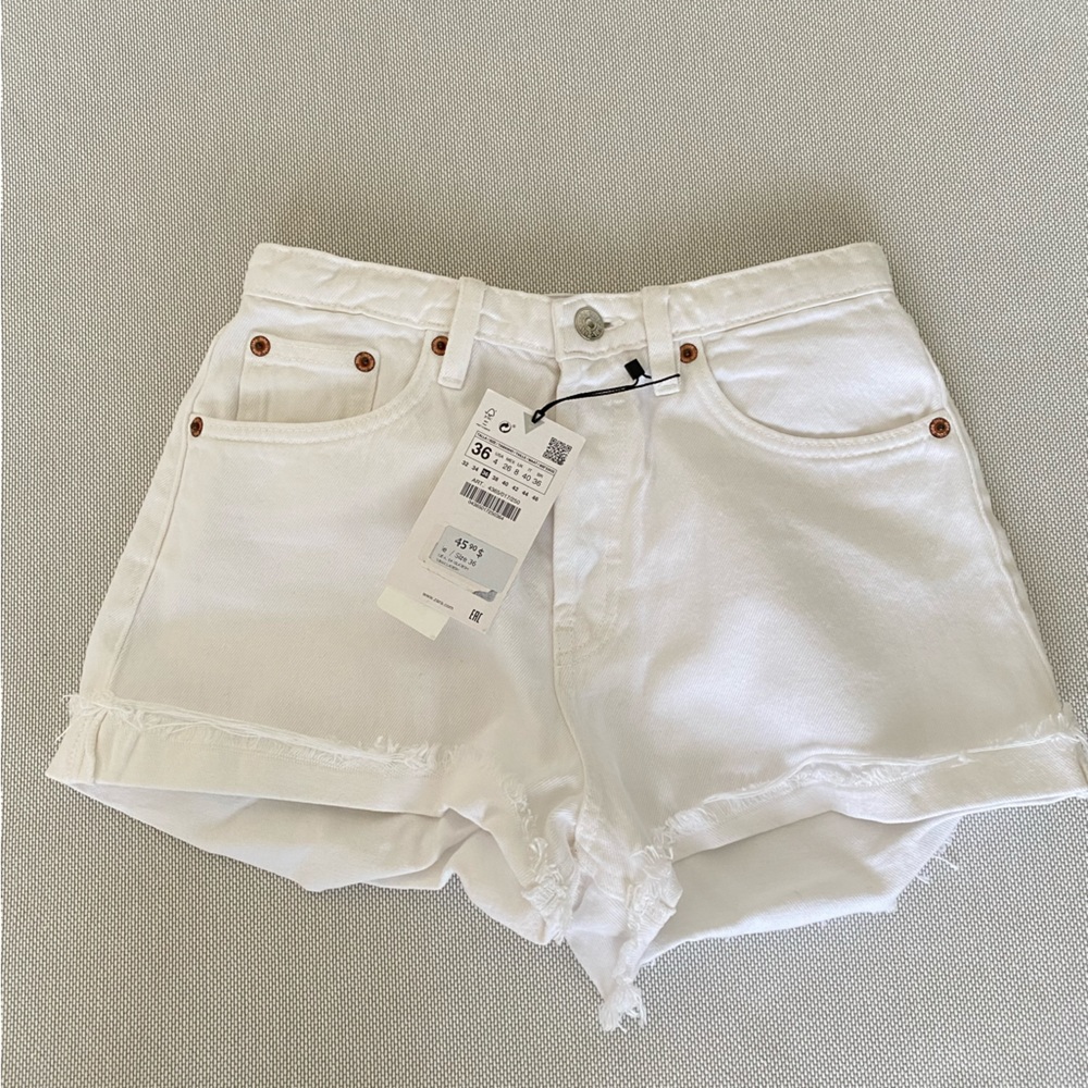 🛍️NEW ZARA HIGH RISE DENIM SHORTS